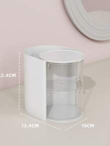 2/3层旋转化妆品收纳盒 - 180°透明塑料分隔收纳盒，防尘首饰盒，适用于发夹、美甲和化妆品展示，粉扑和化妆刷收纳，文具收纳。设计紧凑，旋转顺畅，结构坚固，家居收纳，美妆爱好者的理想之选。 - 彩色 - 查看 8