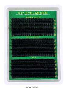 300/295pcs DIY Mink Fur False Eyelashes, 40D/50D/60D/80D/100D Fluffy Individual Lashes, Create Thick 5D Effect, 0.07mm Curled Lashes, 10-16mm Mixed Length, Makeup Tools, Bulk Individual Fake Lashes, Suitable For Daily Makeup And Cosplay, Reusable, Eyelash Clusters, Individual False Lashes - D - View 3