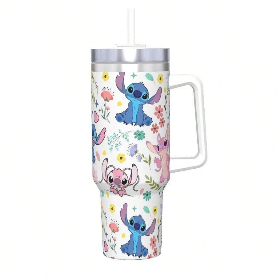 Lilo And Stitchs Cartoon Insulated Tumbler Straws Lid Stainless Steel Coffee Mugs Outdoor Portable Hot Cold Drinks Cups, 40oz - 2 + 均碼 - 查看 1