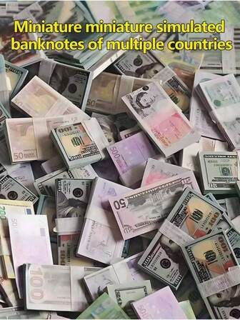 1/20 piezas Modelo en miniatura de dólar estadounidense, dinero en papel de dólar estadounidense en miniatura, accesorios de juego de roles, dinero de muñeca BJD, pequeño accesorio, decoración de juguete de casa de muñecas