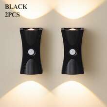 LED人体感应夜灯，LED感应壁灯，可充电壁灯 - USB充电，1200mAh，适用于办公室/卧室走廊/橱柜下方/楼梯，圣诞节/万圣节装饰，房间装饰，卧室装饰