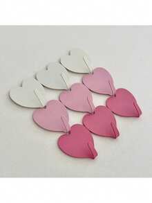 5pcs Heart-Shaped Decorative Wall Hooks, Stainless Steel Strong Adhesive Coat Hooks Suitable For Home, Kitchen, Bathroom, Office Wall, Wardrobe, Hanger Rack, Multi-Function Self-Adhesive Door Hooks, Random Color - Multicolor - View 2