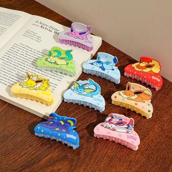 pocket monsters 1pc Hair Clips From The Pokémon Eevee Family Series, Fashionable And Versatile Hair Accessories, Acrylic Hair Clips, Cute And Sweet Hair Claws, Hair Accessories That Decorate Hairstyles To Make Them More Eye-Catching Women Claw Clip Fashion Hair Clutch