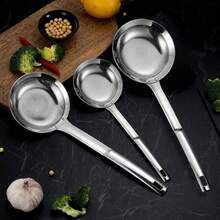 3pcs Stainless Steel Extra Fine Mesh Strainer Set, Fine Mesh Strainer With Handle, Oil Filter Food Strainer, Kitchen Gadget, Suitable For Kitchen Cooking, Restaurants, Family Meals And Picnics - 3pcs - View 1