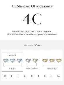 MODIAN D Color Clarity VVS1 Moissanite Halo Earrings 925 Sterling Silver Classic Stud Earrings For Women Luxury Bridal Jewelry - Bạc - Xem 9