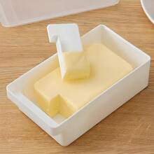 Airtight Butter Storage Box Japanese Style Butter Keeper With Lid For Kitchen Countertop Refrigerator  PP Plastic Container Odor Free  For Home Bakery Cake Shop Noodle Restaurant Food Organization - 白色 - 查看 5