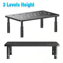 3 Height Ergonomic Monitor Metal Stand Riser Computer PC Monitor Mesh Platform - Negro - Ver 12