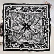 1pc Retro Faux Silk Small Square Scarf, Versatile Paisley Pattern Thin Neckerchief, Elegant Neck Tie For Shirt Collar - Multicolor - View 6