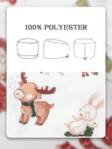 1pc Polyester Cartoon Rabbit Print Adjustable Women Cap, Suitable For Office, Pet Shop, Nursing Home, All Seasons - Multicolor - View 9