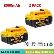 2 baterías de iones de litio de 8,0 Ah y 20 V de repuesto para Dewalt 20 V 18 V. Compatibles con baterías de 20 voltios. Herramientas inalámbricas XR Max DCB206 DCB200 DCB201 DCB204 DCB207. - Cantidad: 2 - Ver 8