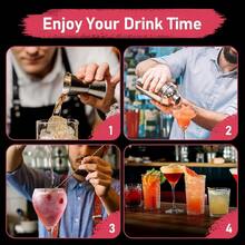 Cocktail Shaker Bar Set, Professional Margarita Mixer Drink Shaker And Measuring Jigger Amp Mixing Spoon Set, Ma... - Silver - View 8