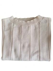 Men's Formal Shirt, Modal Knit, Elegant T-Shirt - Creme - View 2