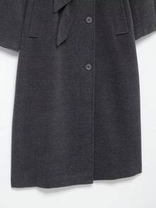 DEEKA Autumn/Winter New Fashion Minimalist Commuter Stand Collar Belted Coat Jacket For Women - Grey - View 10