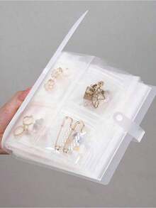 1PC-84 Card Slots Frosted Clear Jewelry Organizer, Oxidation Resistant Organizer, Loss Proof, Portable Storage Booklet, Sorting And Organizing Container For Rings, Earrings And Necklaces, Travel Accessories, Jewelry Organizer Book, VisibleFrosted Clear Jewelry Organizer, Oxidation Resistant Organizer, Loss Proof, Portable Storage Booklet, Sorting And Organizing Container For Rings, Earrings And Necklaces, Travel Accessories, Jewelry Organizer Book, Visible - 1PC-84 卡槽 - 查看 7
