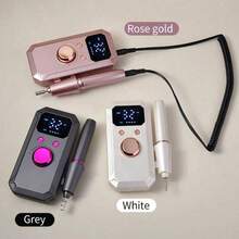 20,000转/分钟可充电电动美甲钻，专业便携式美甲锉机，适用于亚克力、凝胶美甲抛光，包含11个砂磨头和20个砂磨带，无线高速，适合美甲沙龙和家庭使用，是送给女性的绝佳礼物。