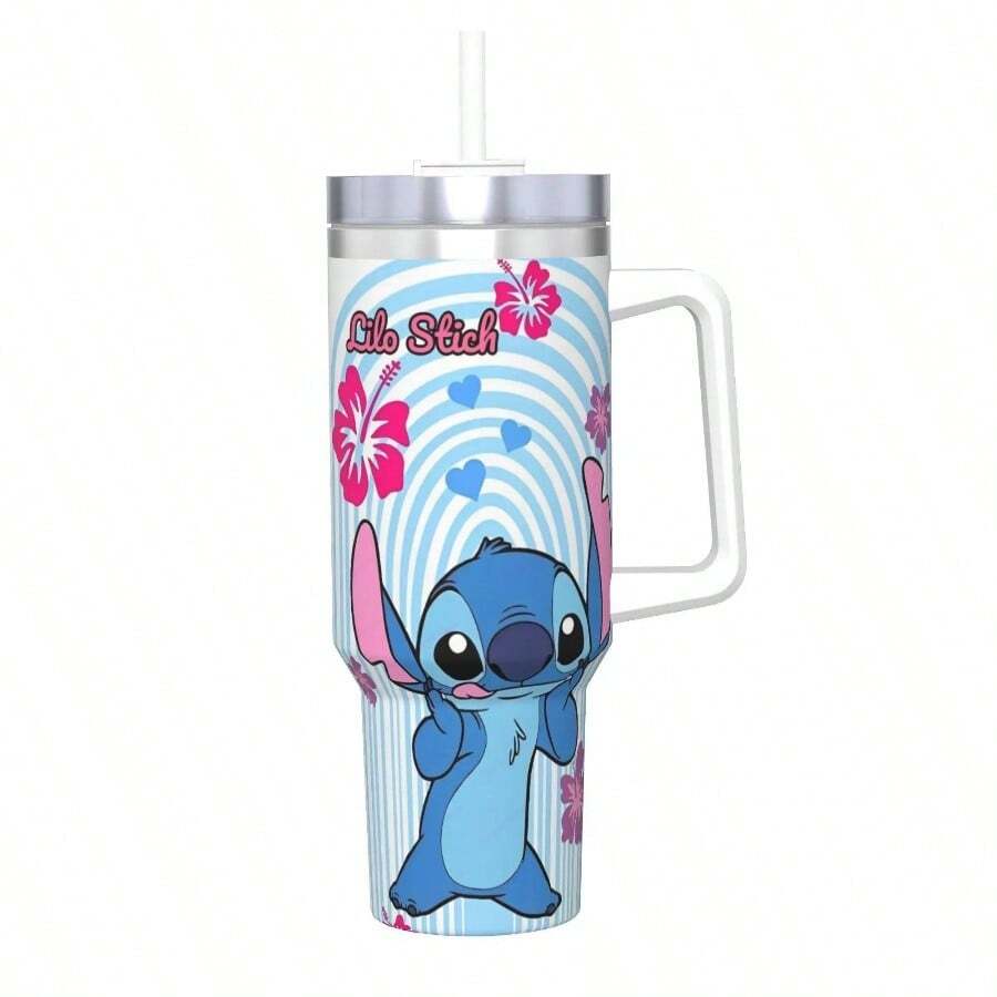 Lilo And Stitchs Cartoon Insulated Tumbler With Lid Stainless Steel Thermal Mug Office Home Car Bottle Cup, 40oz - 8 + MỘT KÍCH CỠ - Xem 1