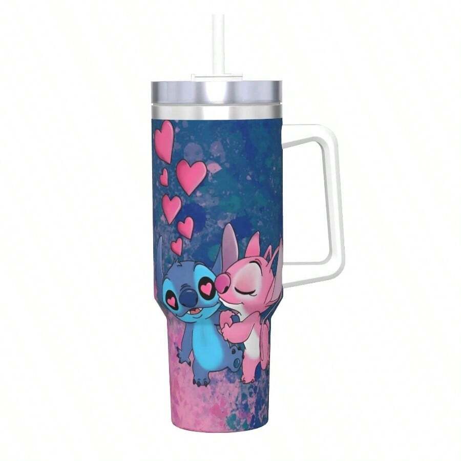 Lilo And Stitchs Anime Tumbler Vacuum Insulated Cartoon Thermal Cup Vacuum Flask Office Home Mug Spill Proof, 40oz - 7 + MỘT KÍCH CỠ - Xem 1