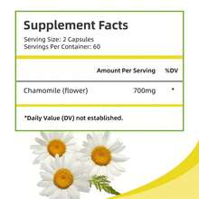 BUPORAI Chamomile Flower Extract 700mg - Relieve Anxiety And Stress, Improve Fatigue, Calm Down, Relax, Sleep Support - 120pcs - 120粒膠囊 - 查看 2