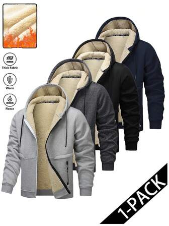 男士户外保暖连帽卫衣，休闲时尚，秋冬季