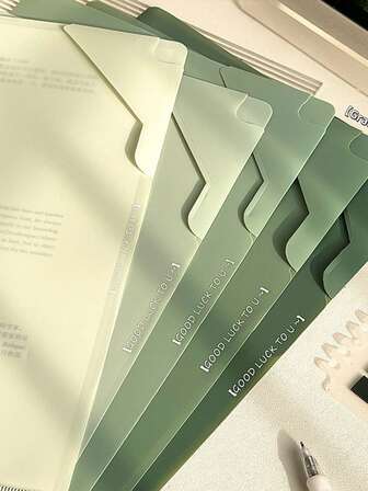 5 piezas/Nuevo Carpeta en forma de L con hebilla de cierre, carpeta de información de oficina de alta estética, carpeta para exámenes, gran capacidad para que los estudiantes organicen y almacenen, adecuada para suministros de oficina y materiales de estudio.