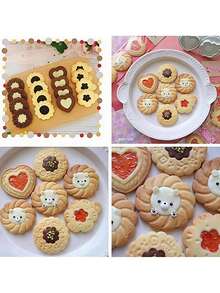 1个波浪蕾丝复古饼干模具，圆形三明治模具，3D打印面包反转糖烘焙工具，适用于情人节、母亲节、新年等节日，烘焙饼干模具 - 白色 - 查看 3