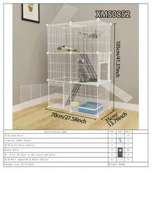 DIY Multi-Tier Small Cat Cage, Compact Metal Pet Cage, Spacious Kitten Villa, Assemble-Style - Multicolor - View 17
