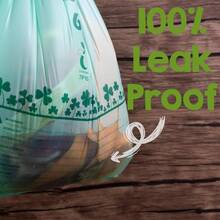 - Bolsas de abono de 6 litros con asa de corbata, 120 bolsas, bolsas de cocina biodegradables para residuos de alimentos con certificacin Europe EN13432 y US BPI - inicial - Ver 4