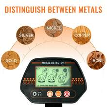 5英寸深度手持式金属探测器，适用于海滩寻宝，高灵敏度，可探测5英寸深的硬币大小物体和3英尺深的较大物体，工作频率7.0±0.6kHz，不含电池。 - 彩色 - 查看 3