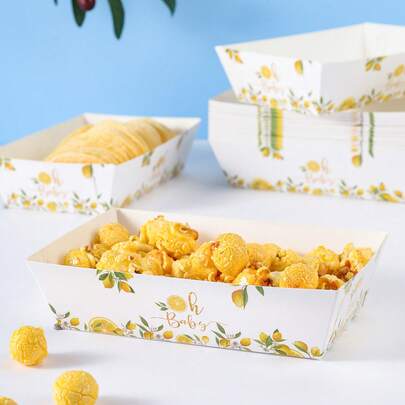 10/24个装柠檬派对食品盒，薯条盒、爆米花盒，生日派对装饰和家庭电影之夜零食盒，也适用于午餐盒、面包店、汉堡餐厅