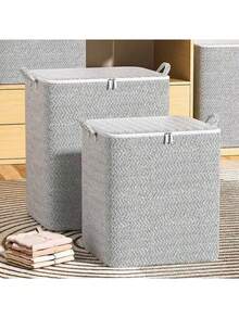 Large Capacity Quilt & Clothing Storage Bag, Feather Quilt & Blanket Organizer Bag, Dust-Proof Garment Storage Bag, Moving Storage Bag, Large Covered Basket, Fabric Wardrobe Storage Bag, Bedroom Quilt Storage Bag