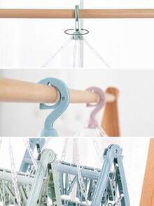 32个防风衣夹，袜子夹，胸罩夹，帽子夹，多功能晾衣架，晾衣架，多功能塑料衣夹 - 彩色 - 查看 5