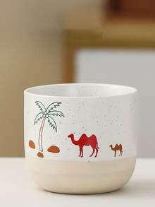 Xícara de cerâmica texturizada com estampa de camelo do deserto, estilo Oriente Médio (1 unidade). Ideal para café da manhã, leite e água. Decorativa e prática, perfeita para cafés sauditas. Feita em cerâmica de alta qualidade, com capacidade de 230ml, ideal para apreciar café turco, chá preto e café árabe. Perfeita para receber convidados, em encontros, cafés ou para uso diário. Representa perfeitamente o estilo de vida e o paladar do Oriente Médio. - Multicolorido - Ver 13