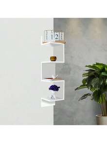 Prateleira De Parede Suspensa  Nicho De Canto Flutuante Cozi Branco - Branco - Visão 6