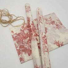 10/30/50/100张复古红色牡丹图案半透明薄包装纸，50*35厘米礼品包装纸，节日礼品包装纸，生日派对装饰餐巾纸，手工DIY材料纸，礼盒装饰纸，家居装饰包装用品，节日餐巾纸，印花薄纸，复古装饰纸巾，适用于DIY手工，派对礼品包装 - 彩色 - 查看 6