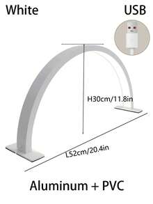 1pc LED Ring Light, Suitable For Beauty And Photography - Half-Moon Shape, USB Powered, 2 Color Options (White/Pink), Multi-Functional Fill Light For Salon, Nail, Eyelash And Product Shooting