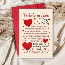 1pcForever In Love Romantic Greeting Card For Couples Expressing Deep Commitment And Stronger Love Ideal For Anniversaries Valentines Day Or Special Relationship Moments Gift For Him Or HerEnvelope + Card - Multicolor - View 2