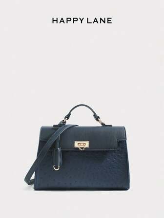 Bolso de mano de piel de avestruz estampada de primera calidad, elegante y versátil para ir al trabajo, uso casual o viajes. Correa para el hombro ajustable y desmontable, que permite llevarlo en la mano, al hombro o cruzado para adaptarse a diferentes atuendos y ocasiones. Ideal para el trabajo, salidas diarias, compras de fin de semana o viajes cortos. Una opción de regalo sofisticada y de moda para amigos, familiares o la novia.