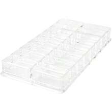 Organizador de maquillaje de sombra de ojos acrlico 1pc 16 Space Cosmetic Storage Contenedor de maquillaje limpio Bandeja para organizador de organizacin de bronceador, resaltador, polvo, rubor, ma - Estilo 1 - Ver 4