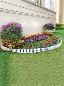 White Plastic Fence, Garden Picket Fence, Outdoor Gardening Fencing, Interlocking Small Fence - White - View 8