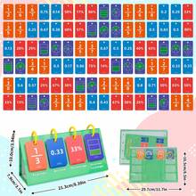 Conjunto de 104 peças interativas de flip chart para matemática: frações, decimais e porcentagens. Material didático e manipulável para crianças de 3 a 6 anos. Recursos para ensino domiciliar e em sala de aula, treinamento de raciocínio matemático, auxílio para professores (formas e cores sortidas aleatoriamente). - Multicolorido - Ver 3