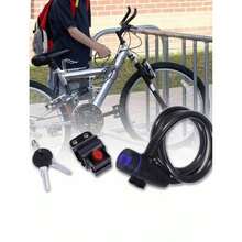 Accesorio duradero para bicicleta de montaña con tapa universal de acero inoxidable antirrobo con anillo de cerradura de cadena de bicicleta reforzada, con soporte de montaje y dos llaves - Negro - Ver 2