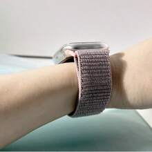 1 New Grey Pink Nylon Strap Compatible With Apple Watch Strap Suitable For 38mm 40mm 41mm 42mm 44mm 45mm 46mm 49mm Women's Fashion Bracelet Suitable For UltraS10/S11/9/8/7/6/5/4/3/1 Smart Wristband (Excluding Watch) Best Gift For Girlfriends And Friends Birthday, Valentine's Day, Christmas, New Year, Mother's Day, Thanksgiving And Other Best Gifts Suitable For Daily Wear, Gatherings, Etc - Gray Pink - View 1