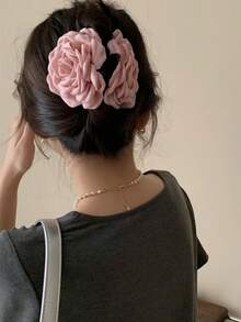 1pc Rose Flower Hair Claw Clip, Elegant Floral Hair Claw Hair Accessory For Women Women Hair Clips Causal Hair Clutch Elegant Hair Jaw Clip