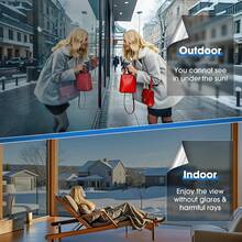 1 Roll Heat Insulation Window Film For Office & Home Use, Features Privacy Protection, Sun Blocking, One-Way Vision. Easy-Apply PET Material With Modern Design, Architectural Integration, Adhesive-Free Static Cling . - Silver - View 11