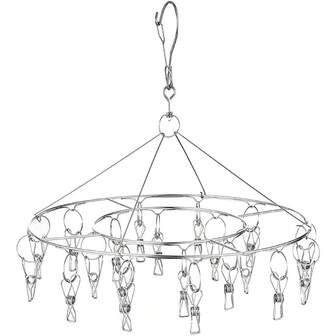 3pcs/Set Multifunctional Stainless Steel Sock Drying Rack, Foldable & Detachable, Balcony & Dorm Clothesline With Multiple Clips For Underwear & Kids Clothes