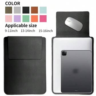Laptop Leather Inner Bag Suitable For Tablet Inner Bag, 9-Inch, 10 Inch, 11 Inch, 13 Inch, 14 Inch Tablet Protective Cover, Scratch Resistant, Dustproof, Waterproof Leather Material Compatible With Apple, Asus, HP, I, Shenzhou, Microsoft, 13/14/15/16 Inch Laptop Protective Cover