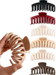 6pcs Soft Silicone Dragon Bone Hair Claws,Elegant Minimalist Solid Color Hair Clips,Protect Occiput,Hair Accessories For Women - Multicolor #1 - View 4