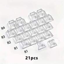 Bộ phím hình trái tim trong suốt khắc cạnh, chất liệu PBT trong suốt cao cấp in chữ Cherry, ép khuôn hai màu, phù hợp với bàn phím 6.25U Space 61 68 75 84 87 98 99 100 104 108, nâng cao trải nghiệm gõ phím, thiết lập bàn phím chơi game, phím bấm thời trang, phím bấm trang trí, chất liệu cao cấp, PBT chất lượng cao, phím bấm in cạnh, người dùng bàn phím, người đam mê bàn phím, phụ kiện bàn phím, phím bàn phím. - 21 mảnh màu trắng trong suốt - Xem 6