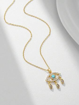 1pc 3-Layer Cross & Geometric Pendant Necklace, Vintage Design Jewelry, Suitable For Party, Gathering, Music Festival (OPP Bag Packaging)