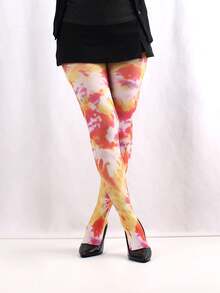 1pc Spring & Autumn Thin Pantyhose For Women, Lip, Plaid, Star Print Tights Leggings - Multicolor - View 25